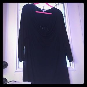 JM Collection 3X Black Blouse